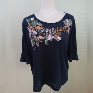 2/$15 LOFT Outlet Floral Short Sleeve T Shirt